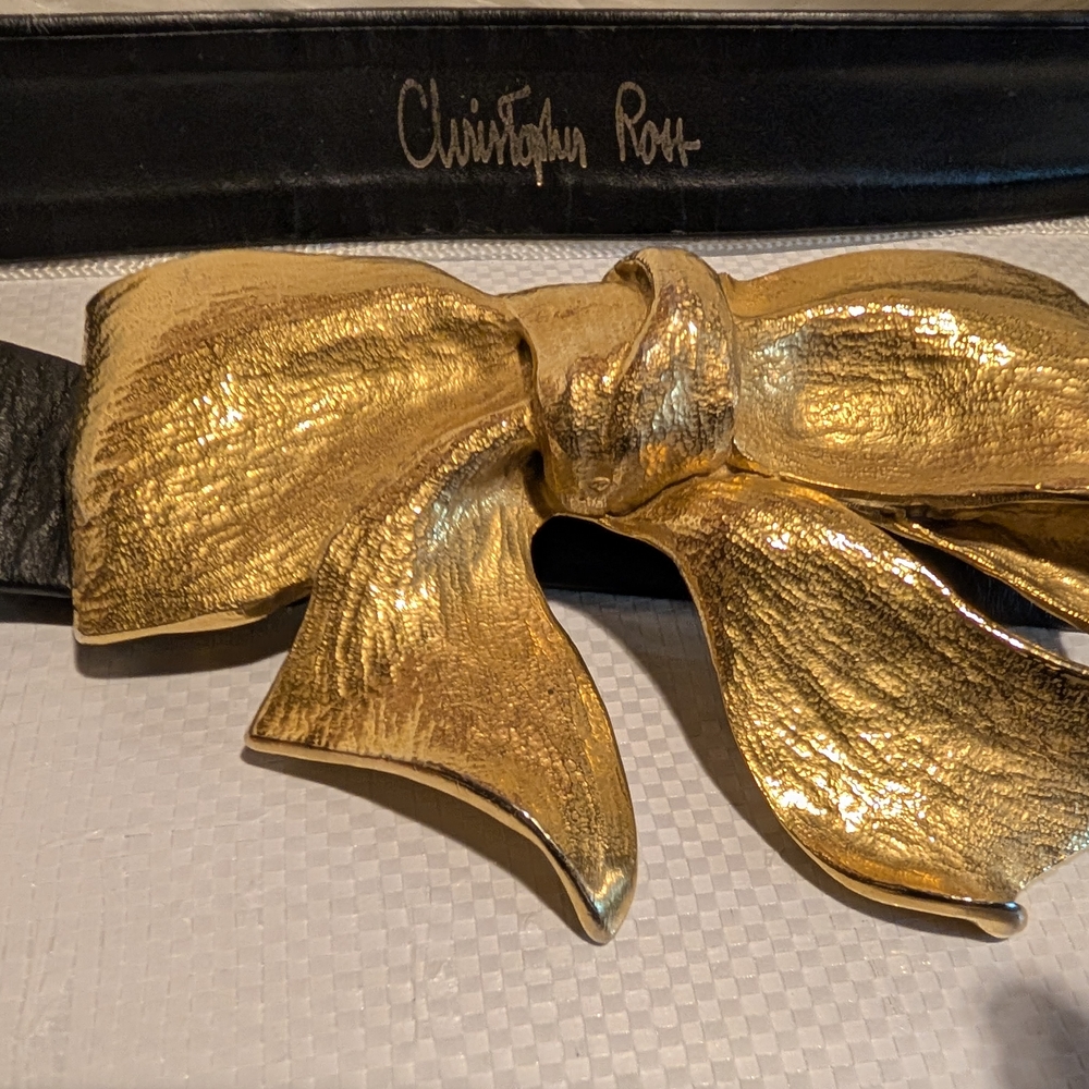 Luxurious Gold and Black Bow Belt Accessory